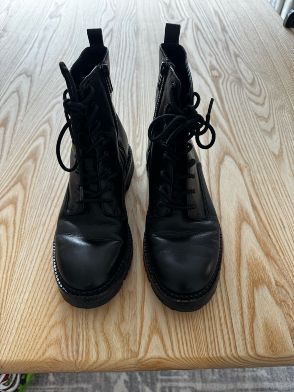 Vince Cabrera Lug Sole Leather Lace-Up Boots - Picture 2 of 11